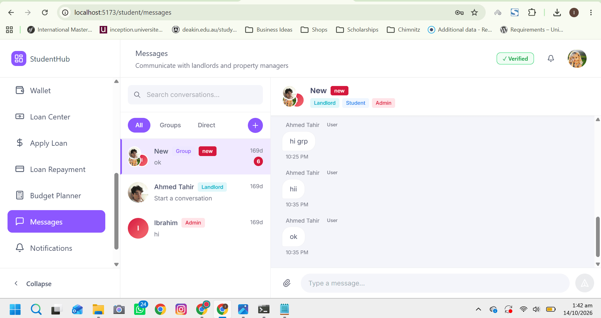 Student messaging